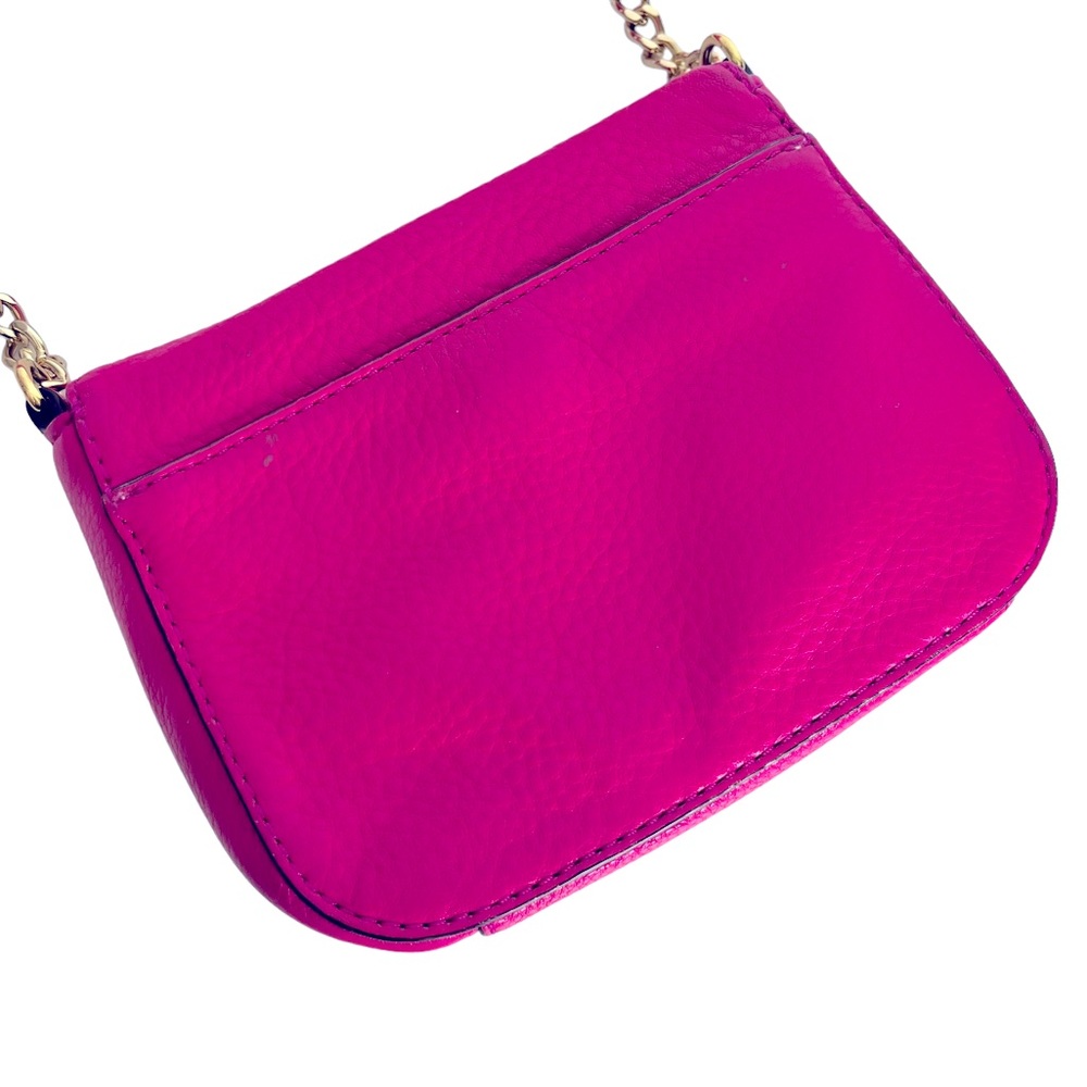 Michael Kors Small Hot Pink & Gold Leather Crossbody Purse - Picture 5 of 10